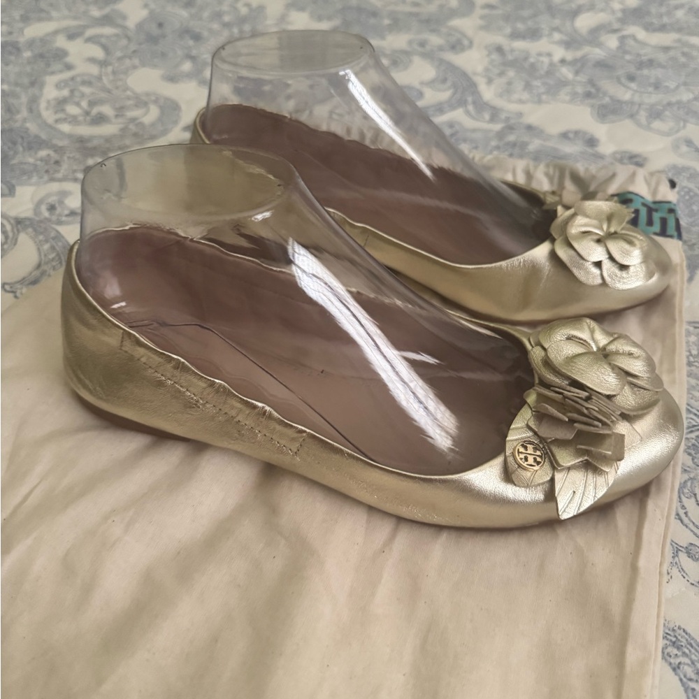 Tory Burch Gold Women's Ballet Flats